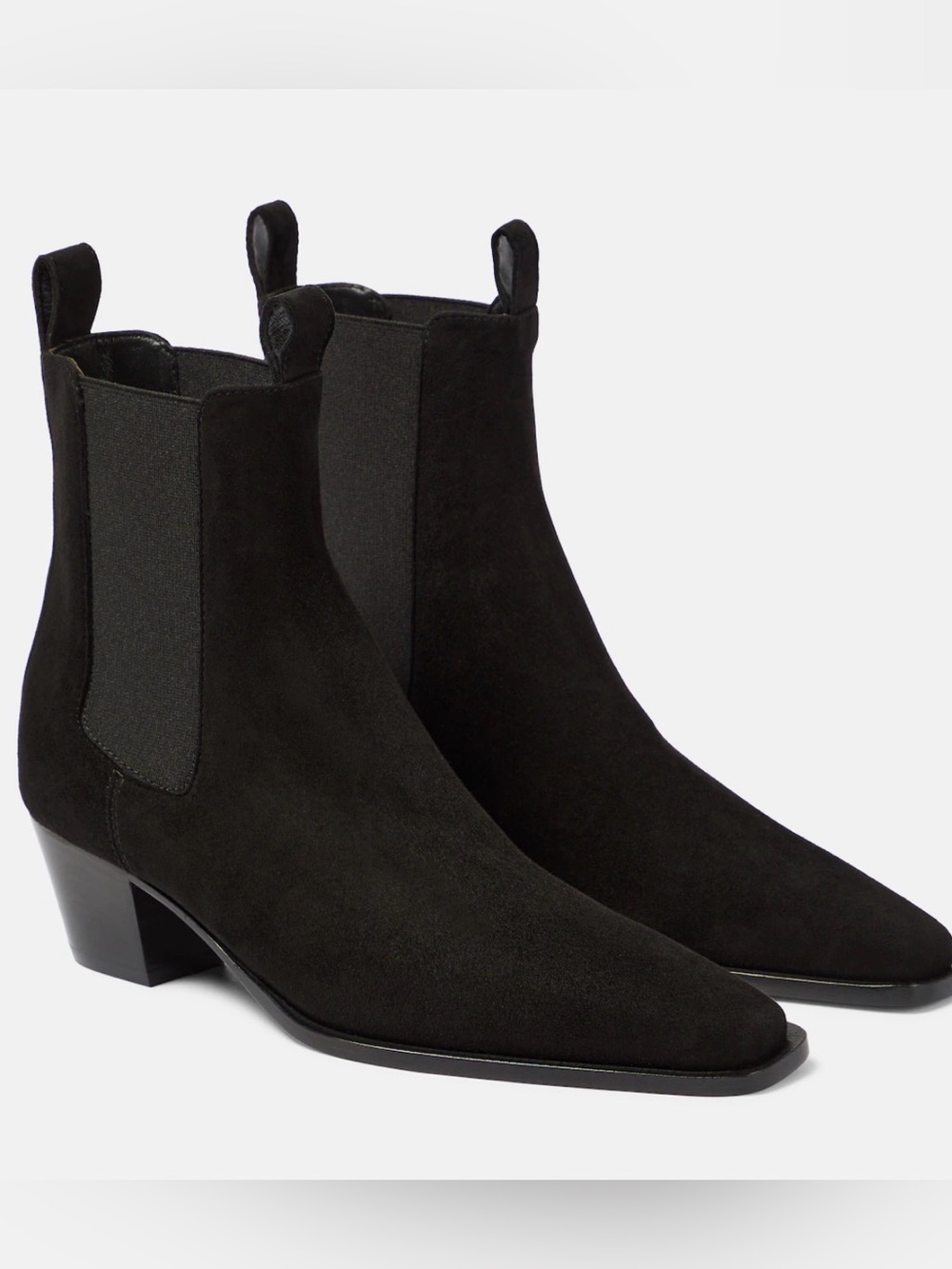 Toteme Black Suede Chelsea Boots 40